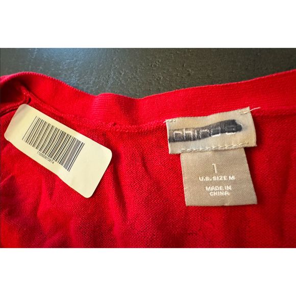 Chico's 3/4 Tie Ruched Sleeve  Open Light Cardigan-Sz 1 (8/M) - Picture 10 of 12